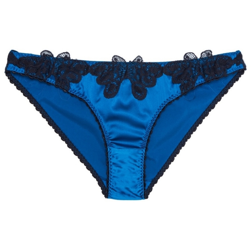 Agent Provocateur Aymee Blue Black Silk Brief New Size 2